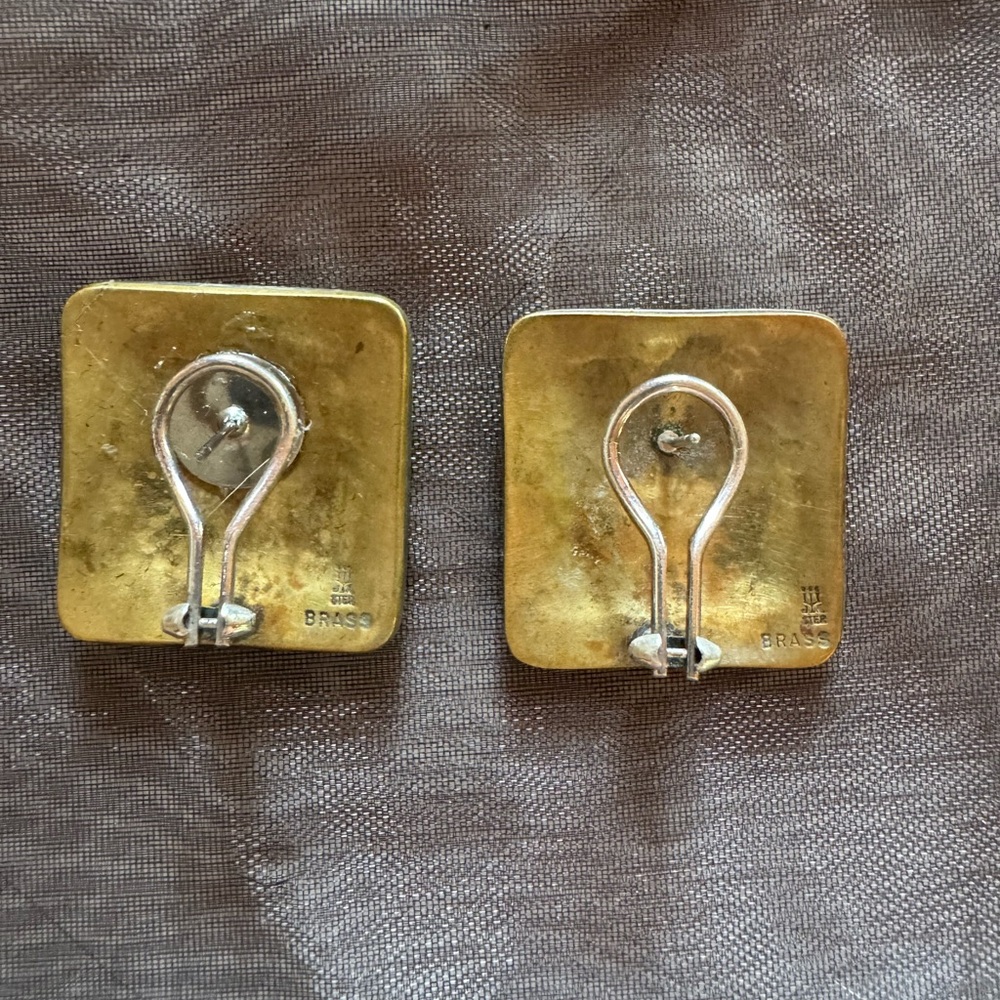 Vintage Retired James Avery brass and 925 Silver Earrings - Picture 3 of 4